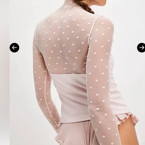 FREE PEOPLE Intimately On The Spot Long Sleeve Top in Apple Blossom XL NWT - Picture 2 of 4
